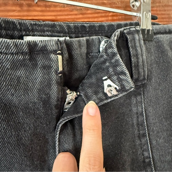 Future Collective Mid-Rise Barrel Leg Jeans - Black Wash, Size 12 - Picture 6 of 7